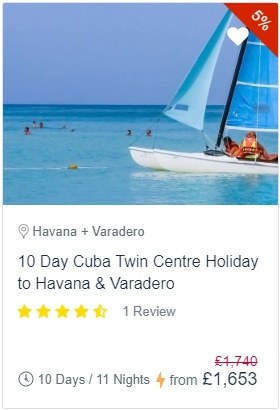 10 Day Cuba Twin Centre Holiday to Cuba - Havana and Varadero